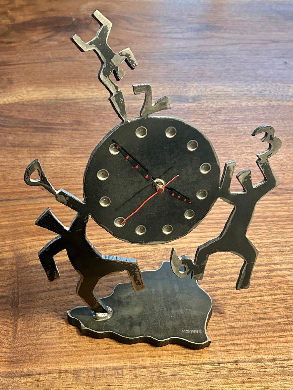 Ivan McLean Sculpture Artist Cut Steel Pop Art Clock 1995 11" x 9" 3.9 lbs